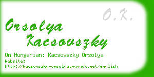 orsolya kacsovszky business card